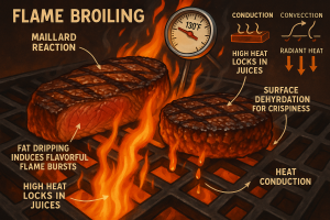 Hamburger-Fat-Flame Broiled-Cheese