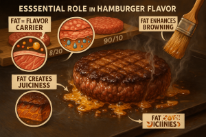 Hamburger-Fat-Flame Broiled-Cheese